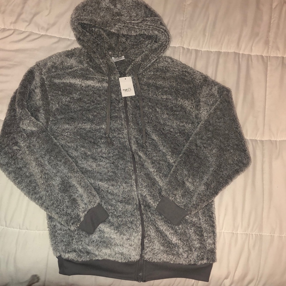 brand new fuzzy zip up